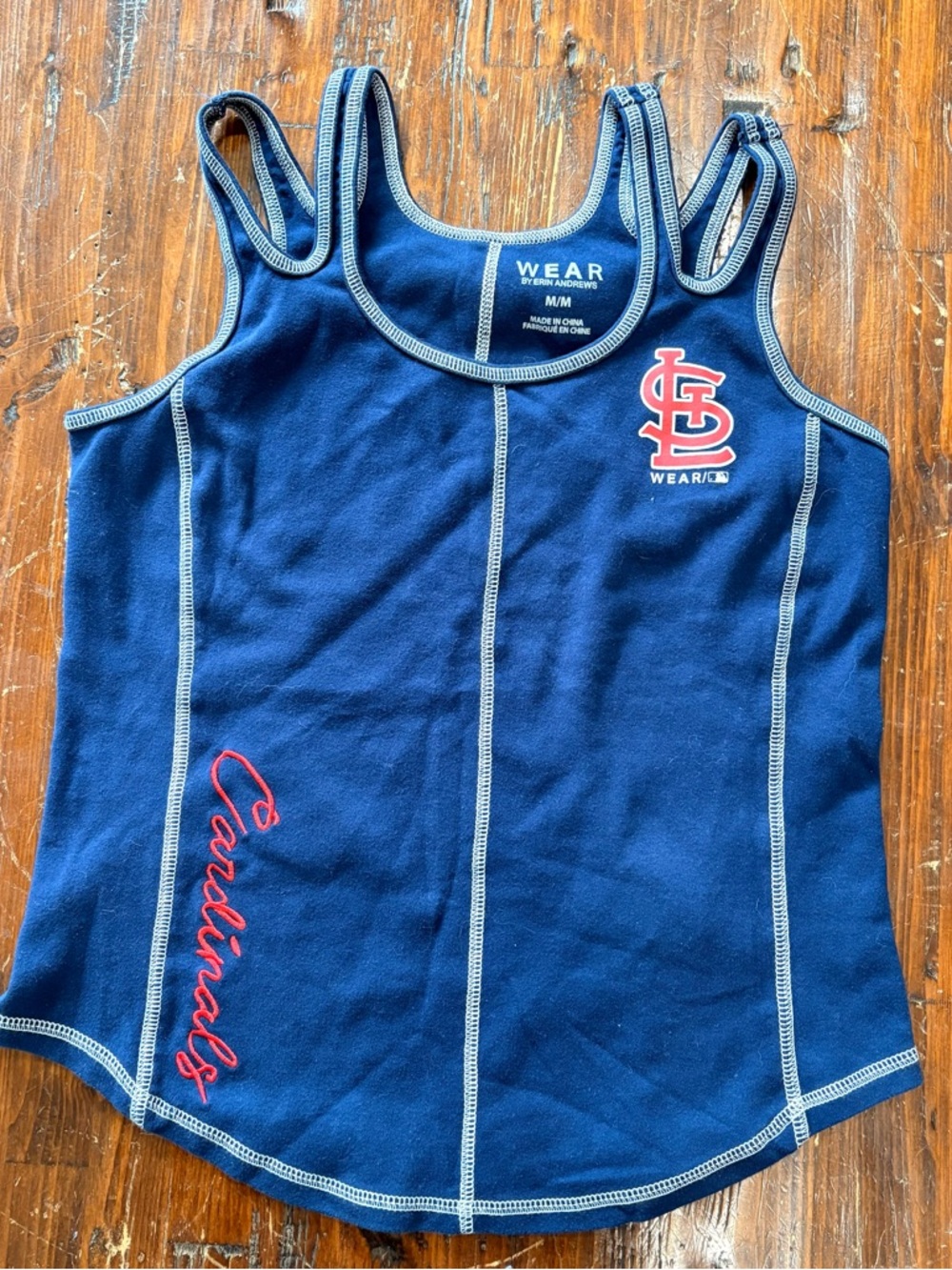 Wear by Erin Andrews St. Louis Cardinals Navy Girls' Tank Top medium